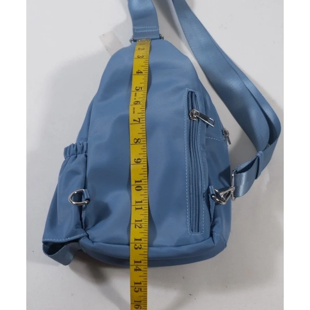 Malibu Skye Crossbody Bag Womens OS Blue Casey Nylon Sling Triple Entry Pocket
